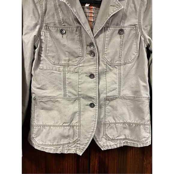 Free People Military Green Cropped Jacket size 4 - Picture 4 of 12
